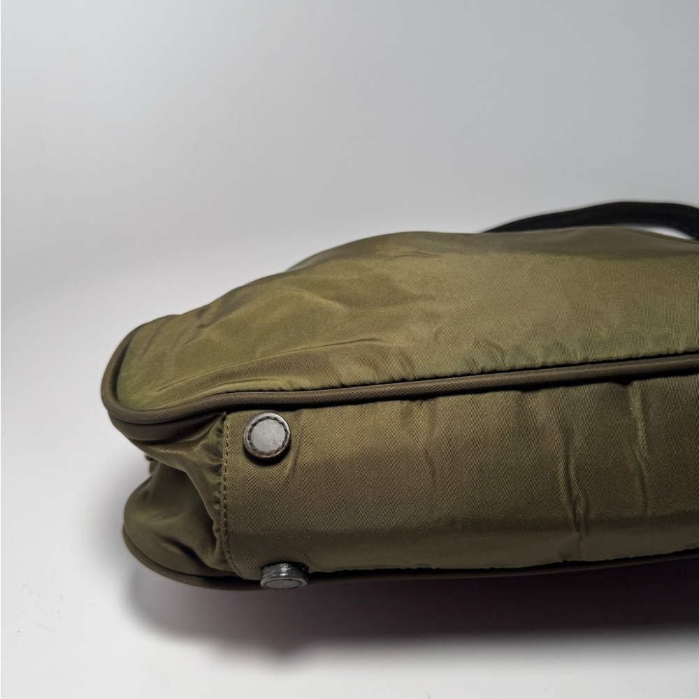 SOLD Prada Olive Green Nylon Shoulder Bag Hobo Style Luxury Fashion - Picture 11 of 16